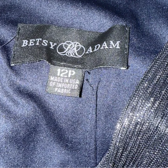 Betsy & Adam Cape Sleeve Metallic Crinkle Gown
W24 - Picture 7 of 8